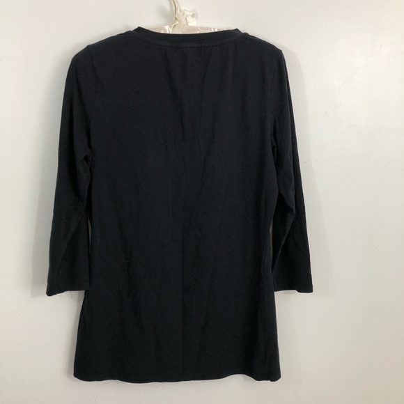 Michael Michael Kors v-neck Black T-shirt 3/4 M - Picture 2 of 8